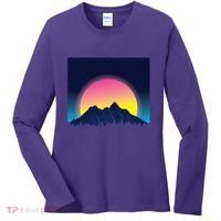 Retrowave Mountains Women's Long Sleeve Shirt thumb 0