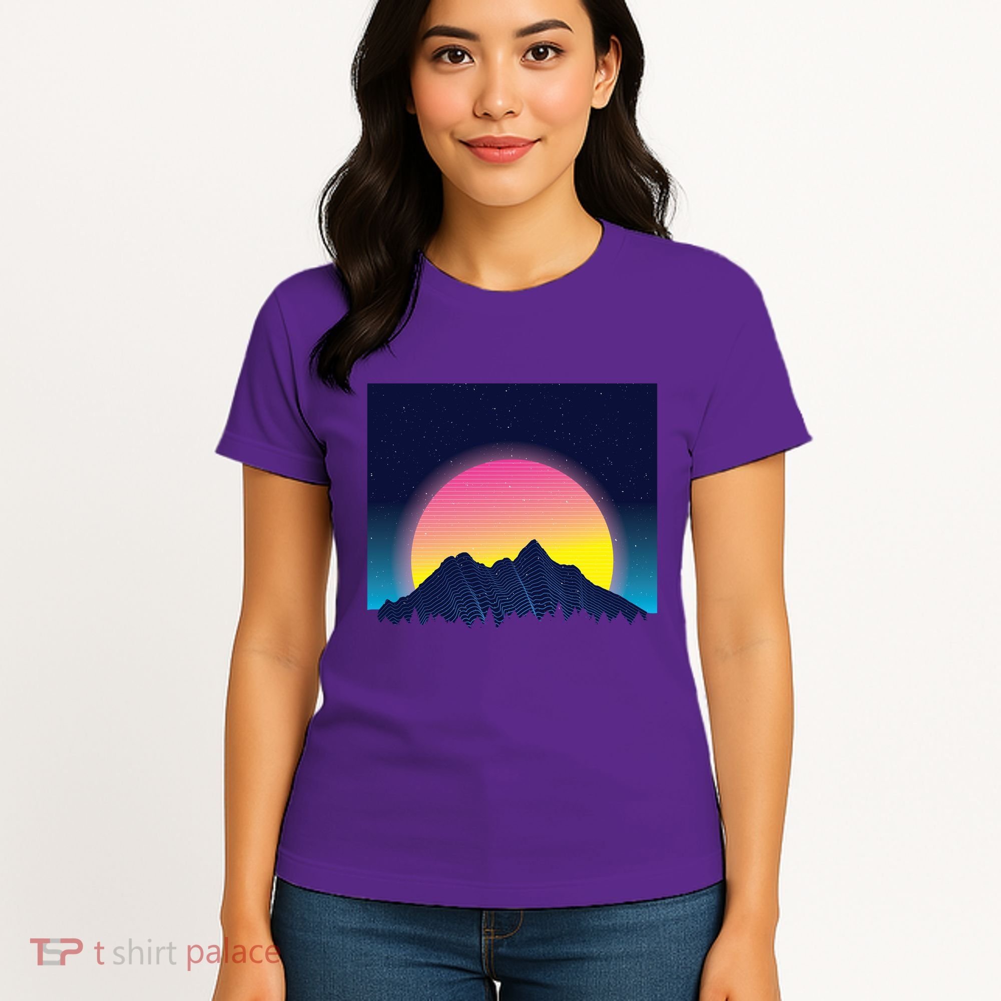 Retrowave Mountains Women's T-Shirt