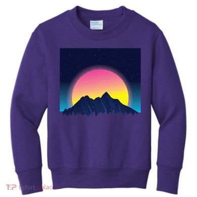 Retrowave Mountains Kids Sweatshirt