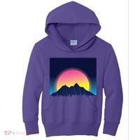 Retrowave Mountains Kids Hoodie thumb 0