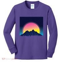 Retrowave Mountains Kids Long Sleeve Shirt thumb 0