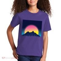 Retrowave Mountains Kids T-Shirt thumb 2