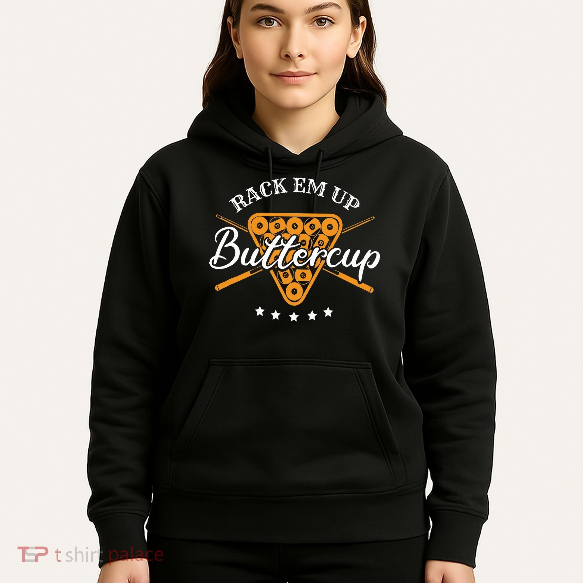 Rack Em Up Buttercup Pool Billiard Team Hoodie