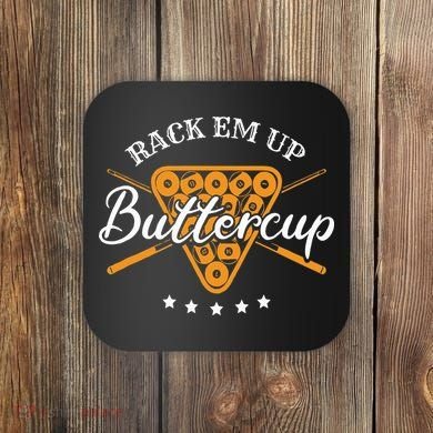 Rack Em Up Buttercup Pool Billiard Team Coaster