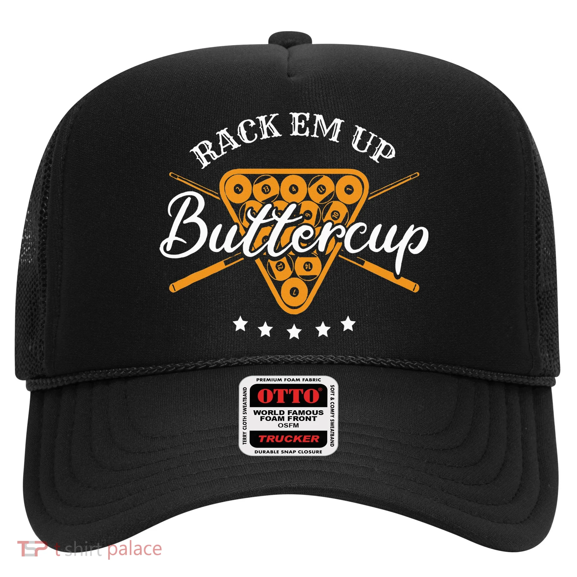 Rack Em Up Buttercup Pool Billiard Team Hat