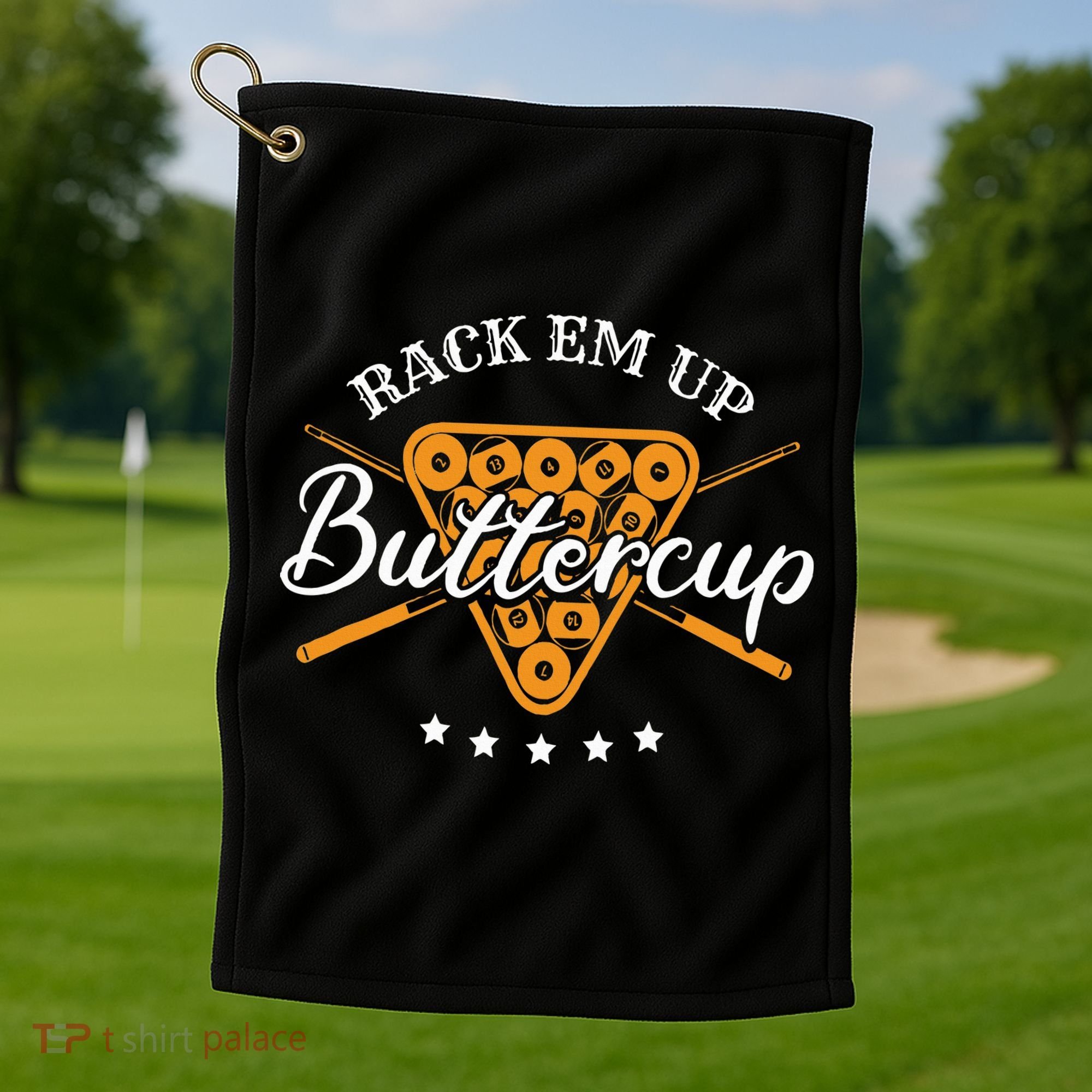 Rack Em Up Buttercup Pool Billiard Team Golf Towel