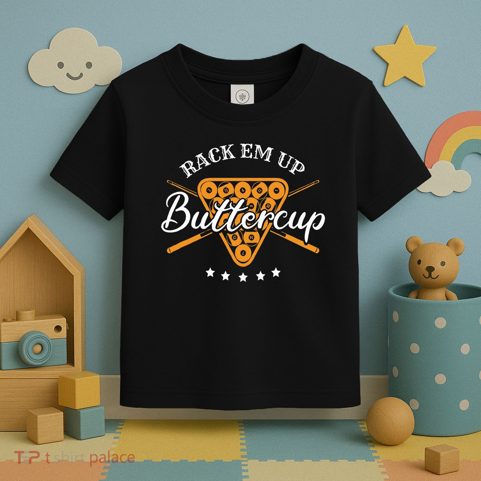 Rack Em Up Buttercup Pool Billiard Team Toddler T-Shirt