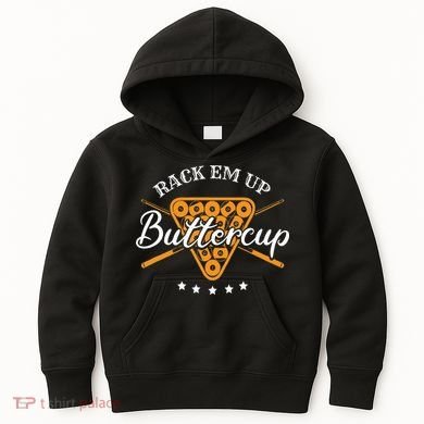 Rack Em Up Buttercup Pool Billiard Team Kids Hoodie