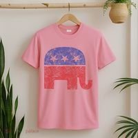 Republican Elephant Vintage Logo Gift T-Shirt thumb 2