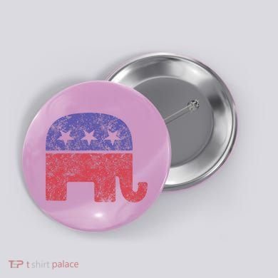 Republican Elephant Vintage Logo Gift Button