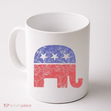 Republican Elephant Vintage Logo Gift Coffee Mug