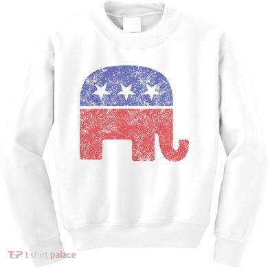 Republican Elephant Vintage Logo Gift Kids Sweatshirt
