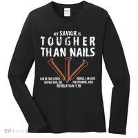 Revelation My Savior Is Tougher Than Nails Women's Long Sleeve Shirt thumb 0