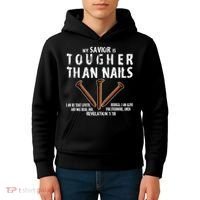Revelation My Savior Is Tougher Than Nails Kids Hoodie thumb 4