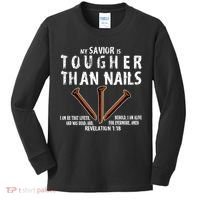 Revelation My Savior Is Tougher Than Nails Kids Long Sleeve Shirt thumb 0