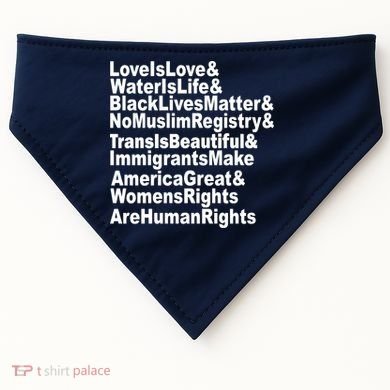 Revolutionary Intersectional Love Is Love USA-Made Doggie Bandana