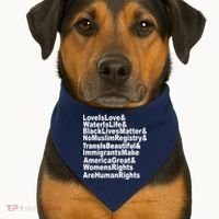 Revolutionary Intersectional Love Is Love USA-Made Doggie Bandana thumb 1