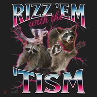 Rizz Em With The Tism Racoon Funny Oddly Specific Dank Meme Women's Sweatshirt thumb 2