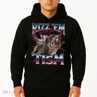 Rizz Em With The Tism Racoon Funny Oddly Specific Dank Meme Hoodie thumb 2