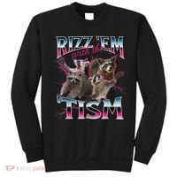 Rizz Em With The Tism Racoon Funny Oddly Specific Dank Meme Sweatshirt thumb 0