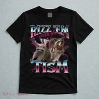 Rizz Em With The Tism Racoon Funny Oddly Specific Dank Meme T-Shirt thumb 5
