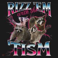 Rizz Em With The Tism Racoon Funny Oddly Specific Dank Meme Women's Hoodie thumb 2