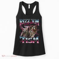 Rizz Em With The Tism Racoon Funny Oddly Specific Dank Meme Women's Tank Top thumb 0