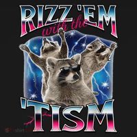 Rizz Em With The Tism Meme Autistic Raccoon Funny Rizz Gift Mousepad thumb 1