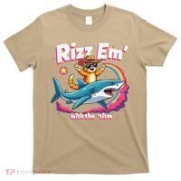 Rizz Em With The Tism Humor Cat Shark Autism Awareness T-Shirt thumb 0