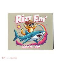 Rizz Em With The Tism Humor Cat Shark Autism Awareness Mousepad thumb 0