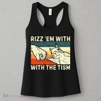 Rizz Em With The Tism Rizzler Joke Meme Rizzling Squirrel Women's Tank Top thumb 3