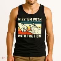 Rizz Em With The Tism Rizzler Joke Meme Rizzling Squirrel Tank Top thumb 3