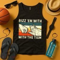 Rizz Em With The Tism Rizzler Joke Meme Rizzling Squirrel Tank Top thumb 4