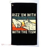Rizz Em With The Tism Rizzler Joke Meme Rizzling Squirrel Golf Towel thumb 0