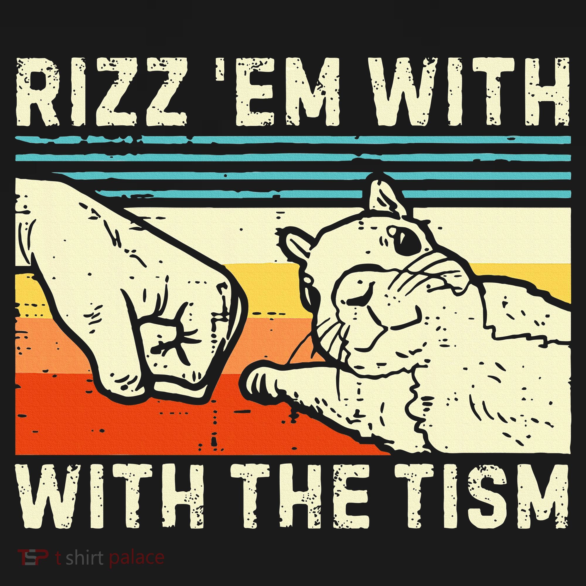 Rizz Em With The Tism Rizzler Joke Meme Rizzling Squirrel Kids Sweatshirt