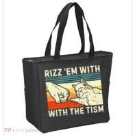 Rizz Em With The Tism Rizzler Joke Meme Rizzling Squirrel Tote Bag thumb 2