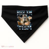 Rizz Em With The Tism Capybara Funny Oddly Dank Meme USA-Made Doggie Bandana thumb 0