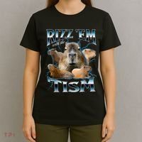 Rizz Em With The Tism Capybara Funny Oddly Dank Meme T-Shirt thumb 4