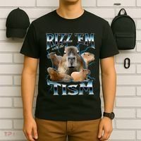Rizz Em With The Tism Capybara Funny Oddly Dank Meme T-Shirt thumb 6