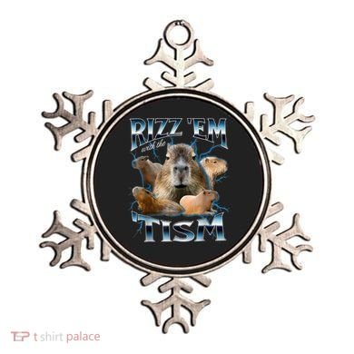 Rizz Em With The Tism Capybara Funny Oddly Dank Meme Ornament