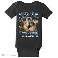 Rizz Em With The Tism Capybara Funny Oddly Dank Meme Baby Bodysuit thumb 0
