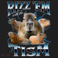 Rizz Em With The Tism Capybara Funny Oddly Dank Meme Golf Towel thumb 3