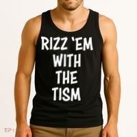 Rizz Em With The Tism Tank Top thumb 3