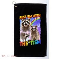 Rizz Em With The Tism Rizzler Ohio Rizz Golf Towel thumb 0