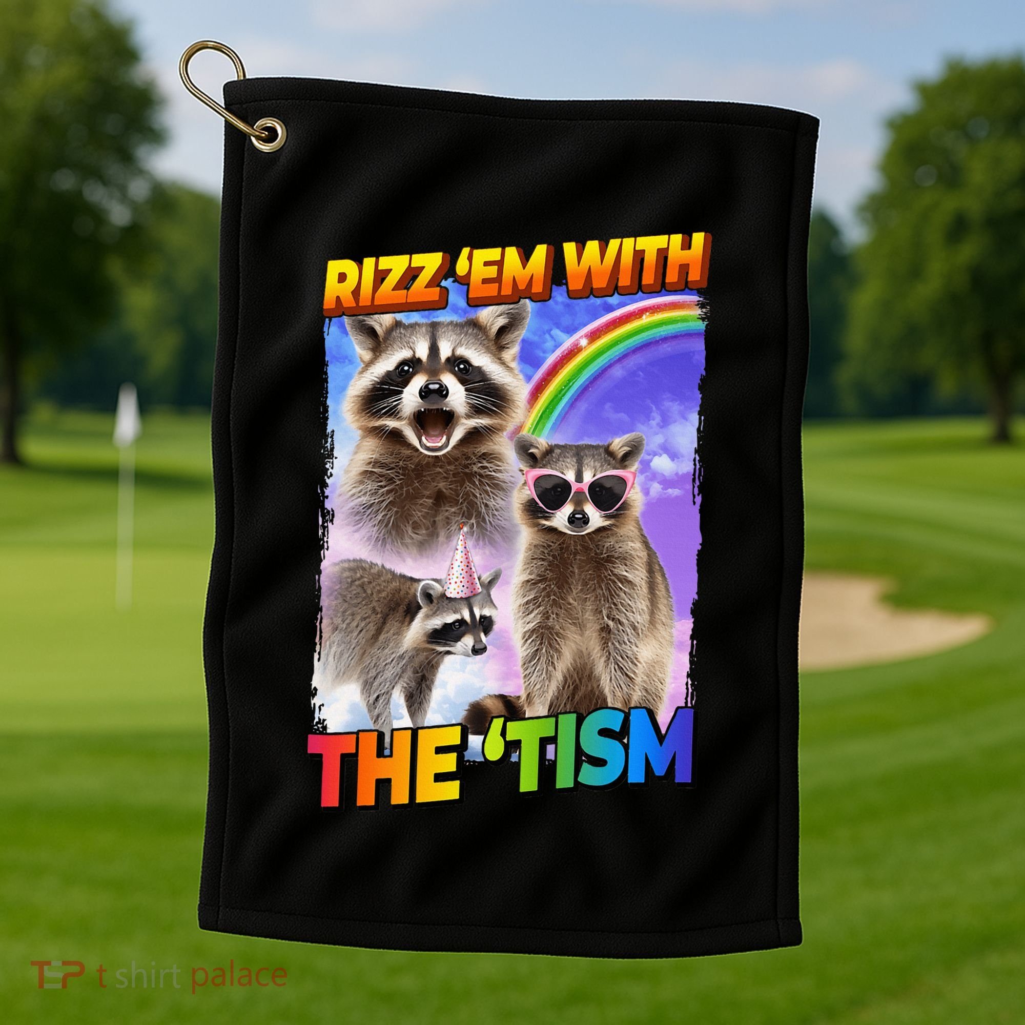 Rizz Em With The Tism Rizzler Ohio Rizz Golf Towel