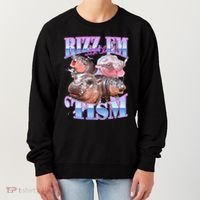 Rizz Em With The Tism Meme Moo Deng Women's Sweatshirt thumb 0
