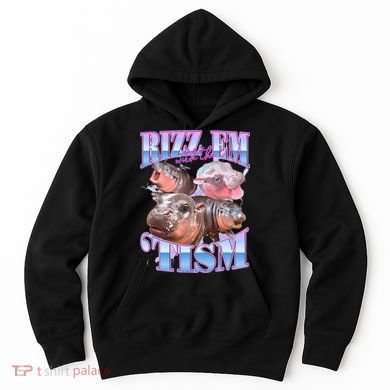 Rizz Em With The Tism Meme Moo Deng Hoodie