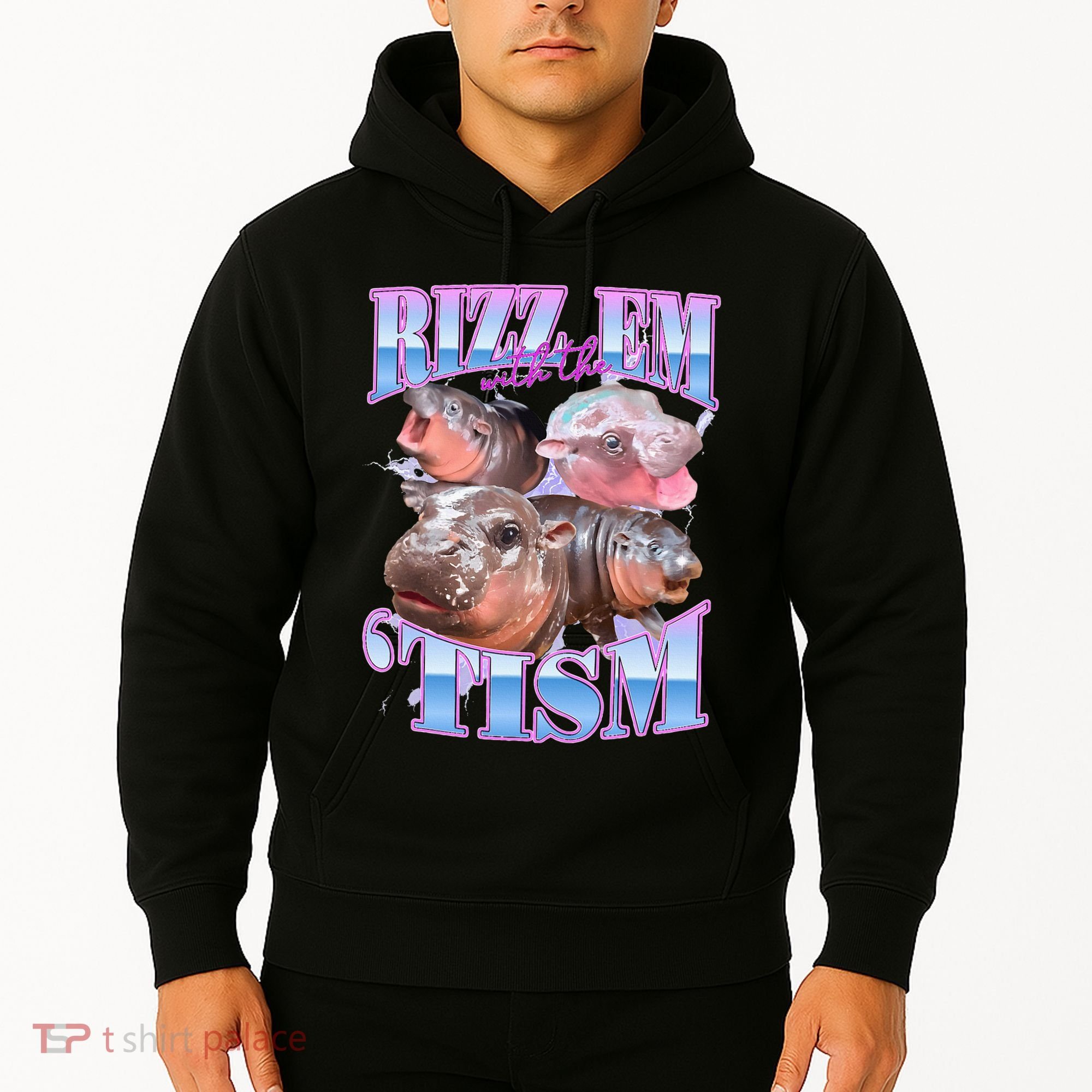 Rizz Em With The Tism Meme Moo Deng Hoodie