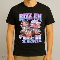 Rizz Em With The Tism Meme Moo Deng T-Shirt thumb 3
