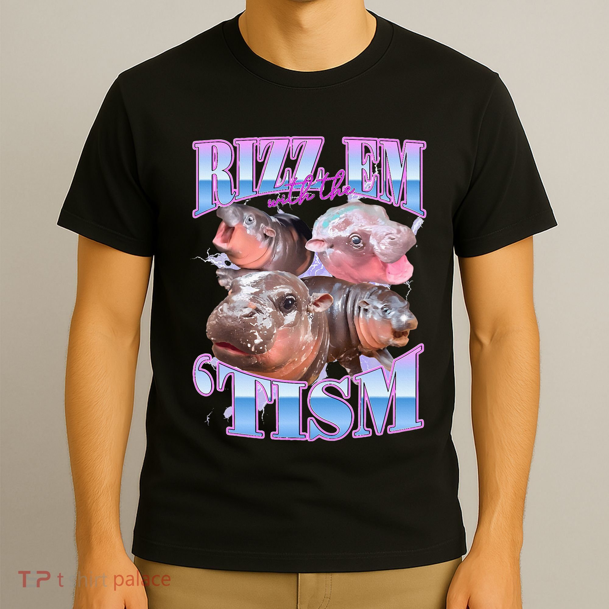 Rizz Em With The Tism Meme Moo Deng T-Shirt